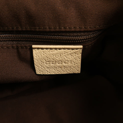 GUCCI GG GHW Shoulder Bag Canvas 130736 Beige/White