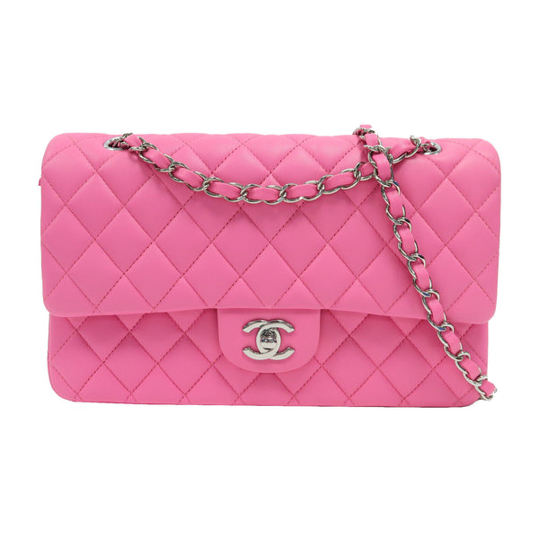CHANEL Quilted CC SHW Classic 25 Chain Shoulder Bag Calfskin Leather Pink