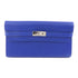HERMES PHW Kelly Wallet Long Wallet Epsom Leather Bleu Electrique/Blue