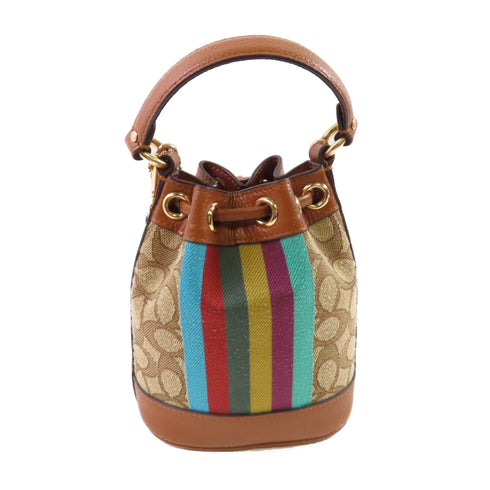 COACH GHW Handbag Shoulder Bag Canvas C5639 Brown