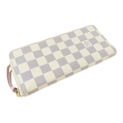 LOUIS VUITTON LV GHW Clémence Long Wallet N61264 Damier Azur White