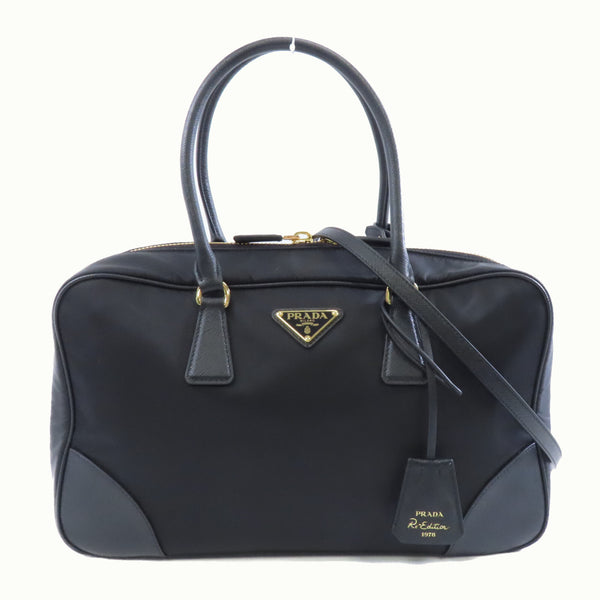 PRADA SHW Tote Re-Edition 2way Shoulder Bag 1BB114 Nylon Black