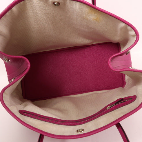 HERMES PHW Garden Party PM Hand Bag/Tote Bag Negonda Leather Rose Pourpre