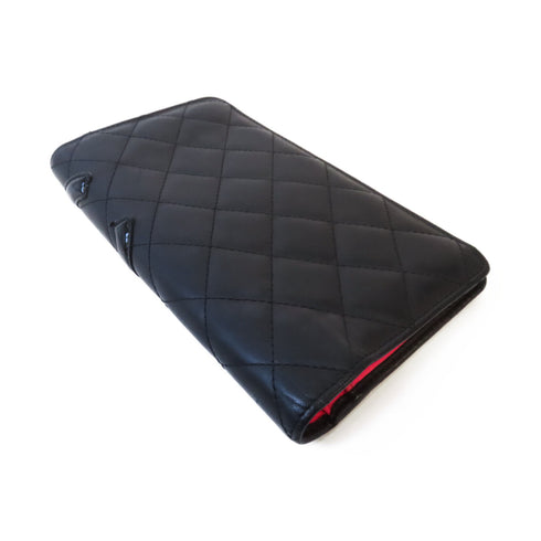 CHANEL CC SHW Cambon Long Wallet Calfskin Leather Black