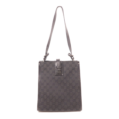 GUCCI GG SHW Shoulder Tote Shoulder Bag 110292 Canvas Black