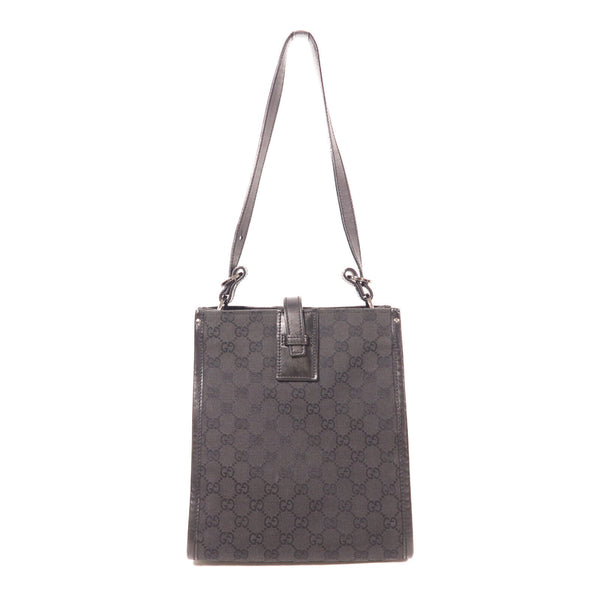 GUCCI GG SHW Shoulder Tote Shoulder Bag 110292 Canvas Black