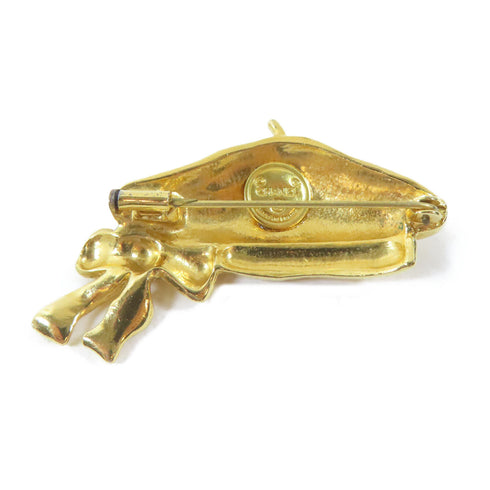 CHANEL CC Brooch Pin Metal Gold v2