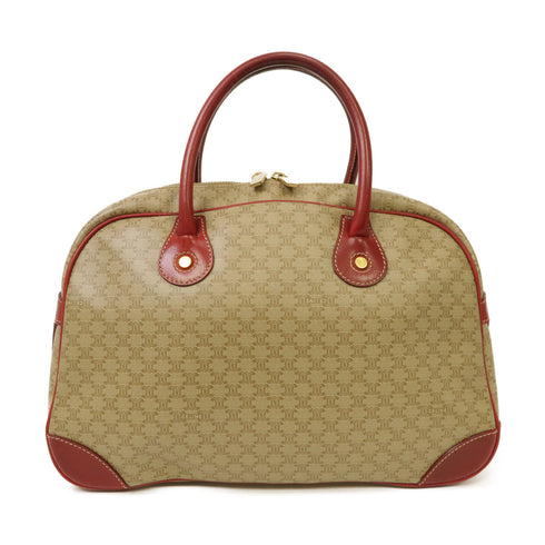 CELINE GHW Hand Bag, Coated Canvas Red Beige