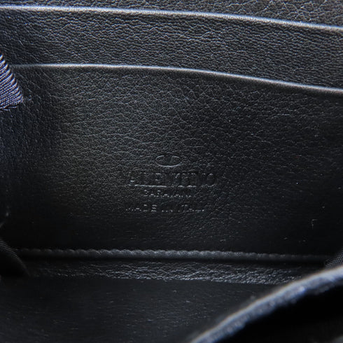 Valentino SHW Neck Wallet Shoulder Bag Calfskin Leather Black