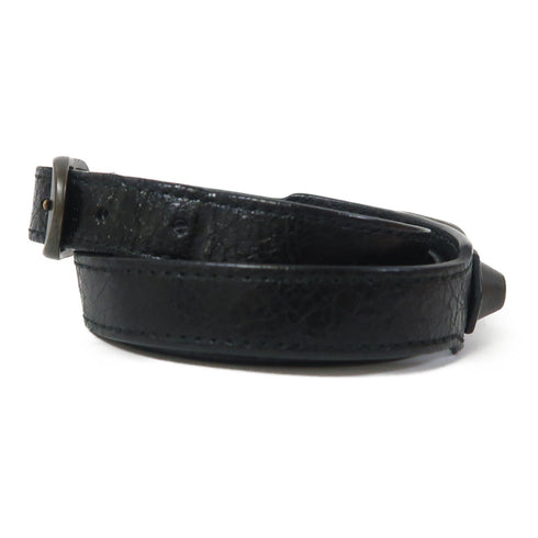 BALENCIAGA Triple Tour Bracelet 236342 Leather Black
