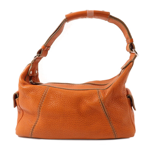 TOD'S SHW Handbag Shoulder Bag Calfskin Leather Orange