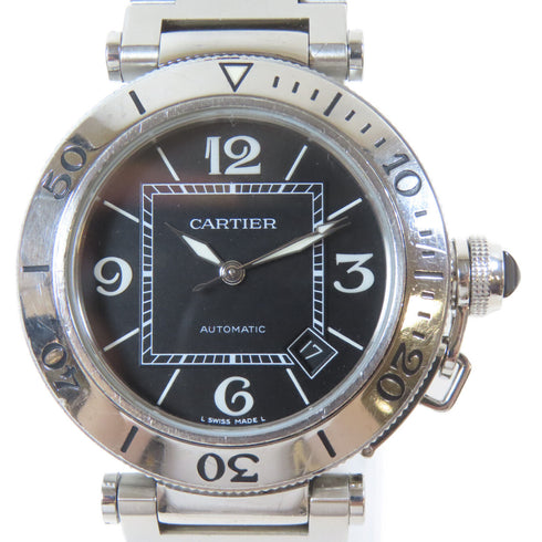CARTIER Pasha Seatimer Automatic Watch W31077M7 Stainless Steel Black