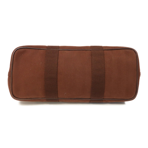 HERMES PHW Valparaiso MM Hand Bag Canvas Brown