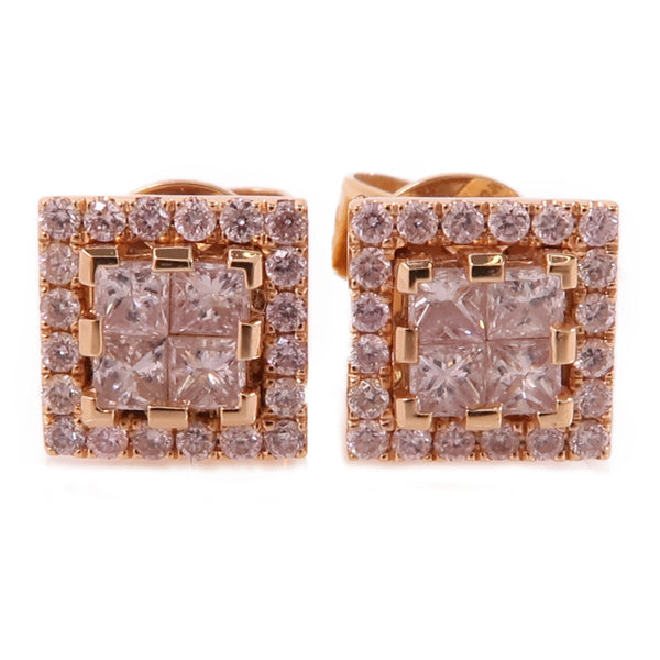 JEWELRY Diamond Earrings 18K Rose Gold