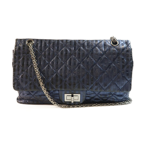 CHANEL CC SHW Chain Shoulder Bag Calfskin Leather Blue v1