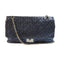 CHANEL CC SHW Chain Shoulder Bag Calfskin Leather Blue v1