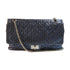 CHANEL CC SHW Chain Shoulder Bag Calfskin Leather Blue v1