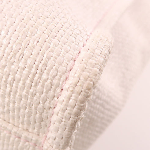 CHANEL CC SHW Deauville Tote Bag Shoulder Bag Straw White/Pink