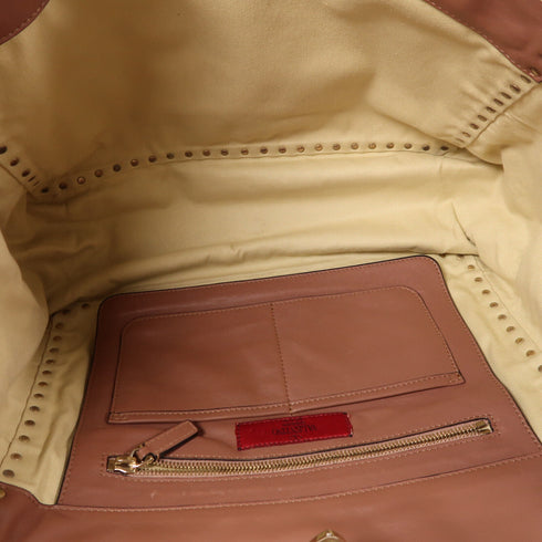 Valentino GHW 2 Way Shoulder Bag Calfskin Leather Pink