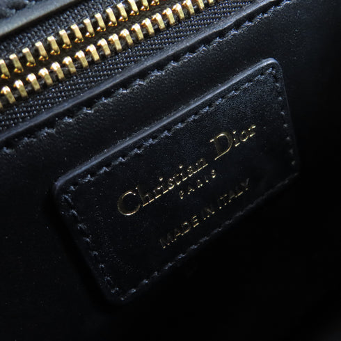 Christian Dior CD GHW 30 Montaigne Shoulder Bag Crossbody Calfskin Leather Black