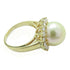 FINE JEWELRY 11.5mm Pearl Diamond Ring 18K Yellow Gold US#6.25