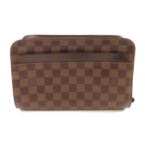 LOUIS VUITTON LV GHW Saint Louis Clutch Bag Pouch N51993 Damier Ebene Brown v1