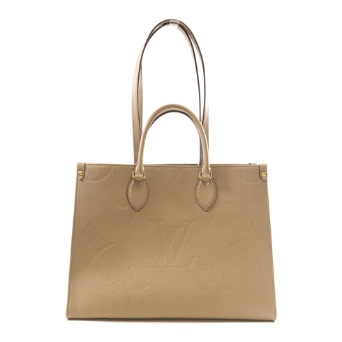 LOUIS VUITTON LV GHW On The Go MM 2 Way Shoulder Bag M45607 Empreinte Turtledove