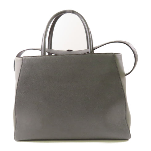 FENDI GHW 2 Jours 2 Way Shoulder Bag 8BH250 Calfskin Leather Grey