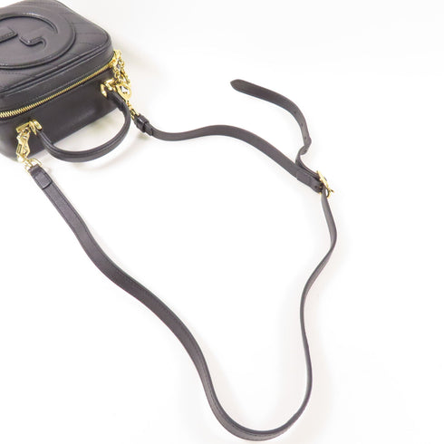 GUCCI GG GHW Blondie 2 Way Bag 744434 Calfskin Leather Black