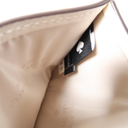 Kate Spade GHW Card Case/Card Holder Calfskin Leather Beige