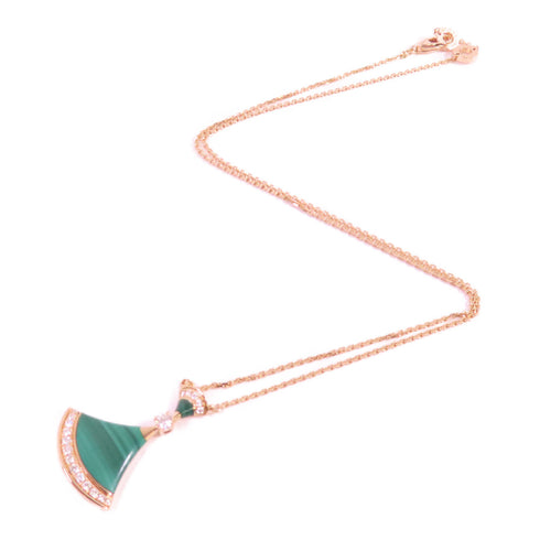 BVLGARI Divas's Dream Necklace PZMW44 18K Rose Gold Diamond Malachite