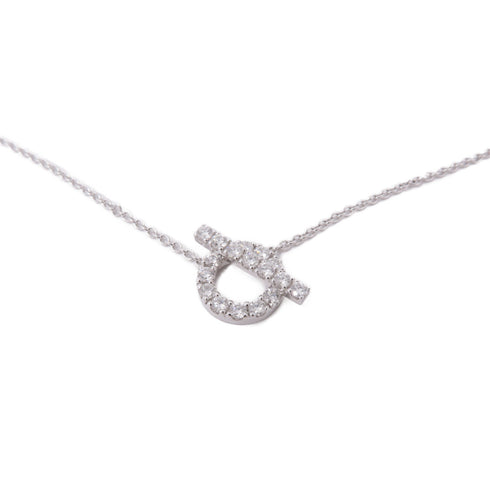 HERMES Finesse Pendant Necklace Diamond 18K White Gold