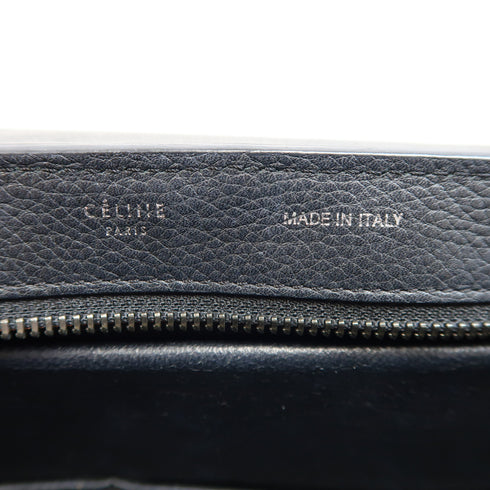 CELINE SHW Trapeze 2 Way Shoulder Bag Handbag Calfskin Leather Black