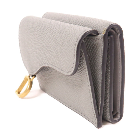 Dior GHW Wallet Tri-fold Calfskin Leather Light Blue