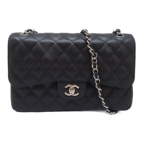 CHANEL Quilted CC GHW Chain Shoulder Bag Leather Black