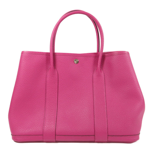 HERMES PHW Garden Party PM Hand Bag/Tote Bag Negonda Leather Rose Pourpre