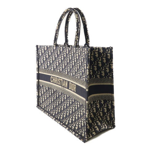Christian Dior CD Book Tote Bag Canvas Blue