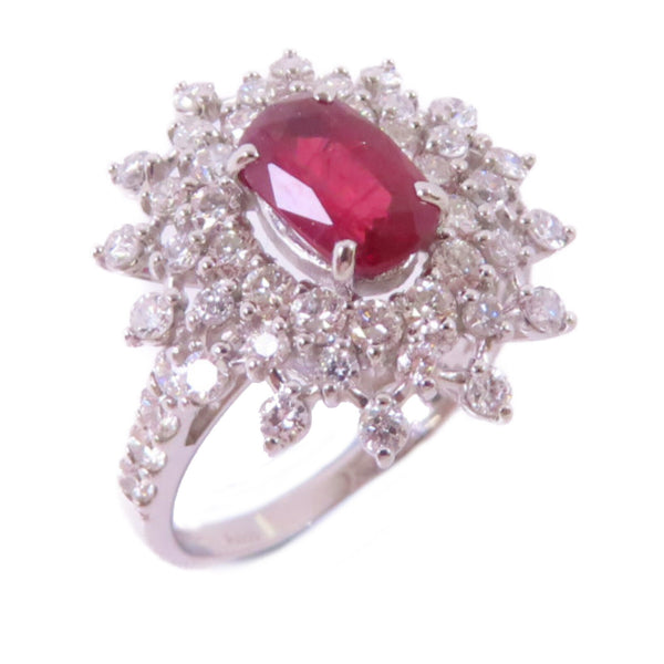 FINE JEWELRY 1.37ct Ruby 1.03ct Diamond Ring US#5.75 PT950 Platinum