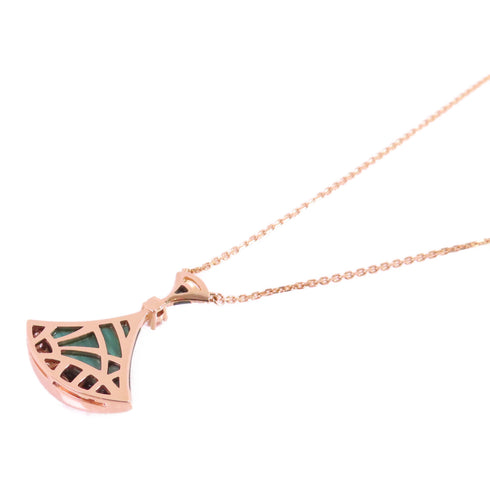 BVLGARI Divas's Dream Necklace PZMW44 18K Rose Gold Diamond Malachite