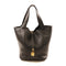 HERMES GHW Picotin MM Tote Bag Clemence Leather 89 Noir