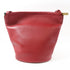 CELINE GHW Clasp Bucket Shoulder Bag Calfskin Leather Red