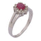 JEWELRY Ruby Diamond Ring 18K White Gold US#6.75