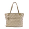 CHANEL Quilted CC GHW Chain Shoulder Tote Bag Calfskin Leather Beige