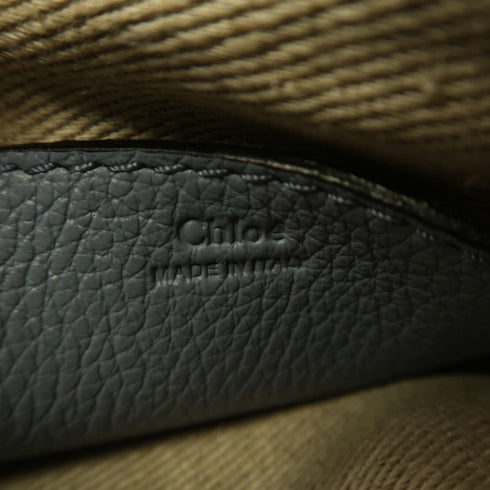 Chloe GHW Mini Marcie 2 Way Shoulder Bag Handbag Calfskin Leather Blue
