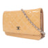 CHANEL Quilted CC SHW Wallet On Chain Shoulder Bag Enamel Peach