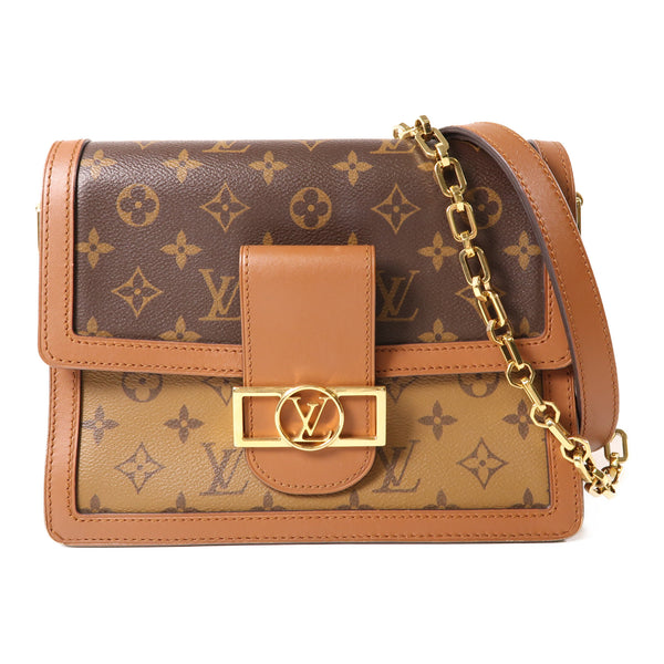 LOUIS VUITTON LV GHW Dauphine MM 2 Way Shoulder Bag M44391 Monogram Reverse v1