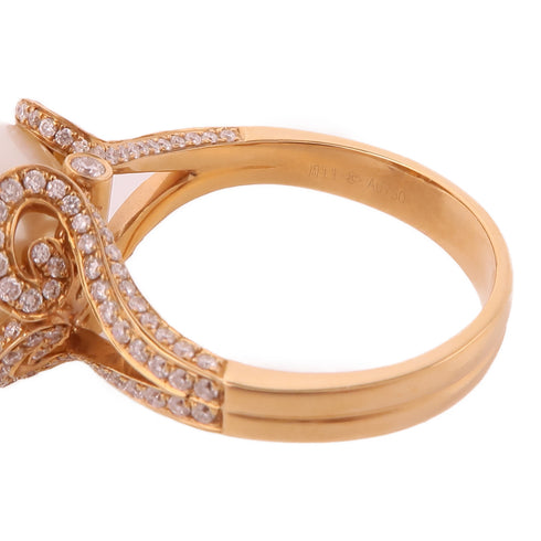 JEWELRY Pearl Diamond Ring 18K Pink Gold US#9.5