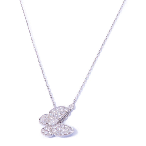 Van Cleef & Arpels Two Butterfly Necklace Accessories VCAR03M400 18K White Gold