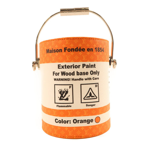 LOUIS VUITTON Monogram Paint Can 2 way Shoulder Bag White/Orange M81590