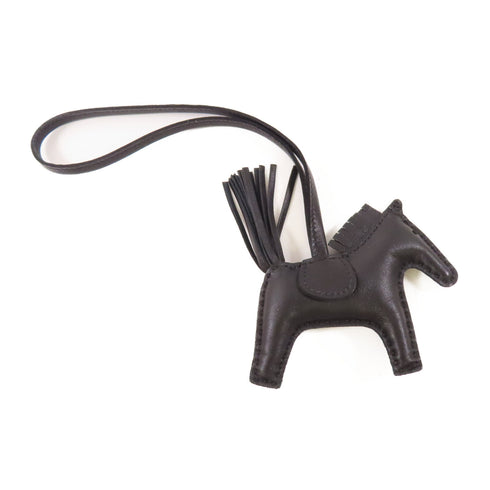 HERMES Rodeo PM Charm Milo Veau Swift Leather Noir Black